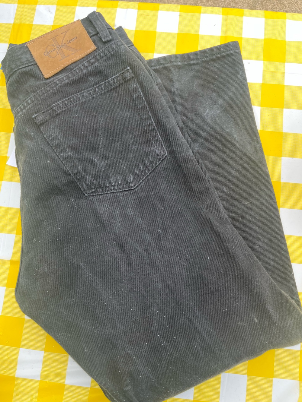 Calvin Klein Jeans Black Corduroy Waistband Pants Vintage Low Rise